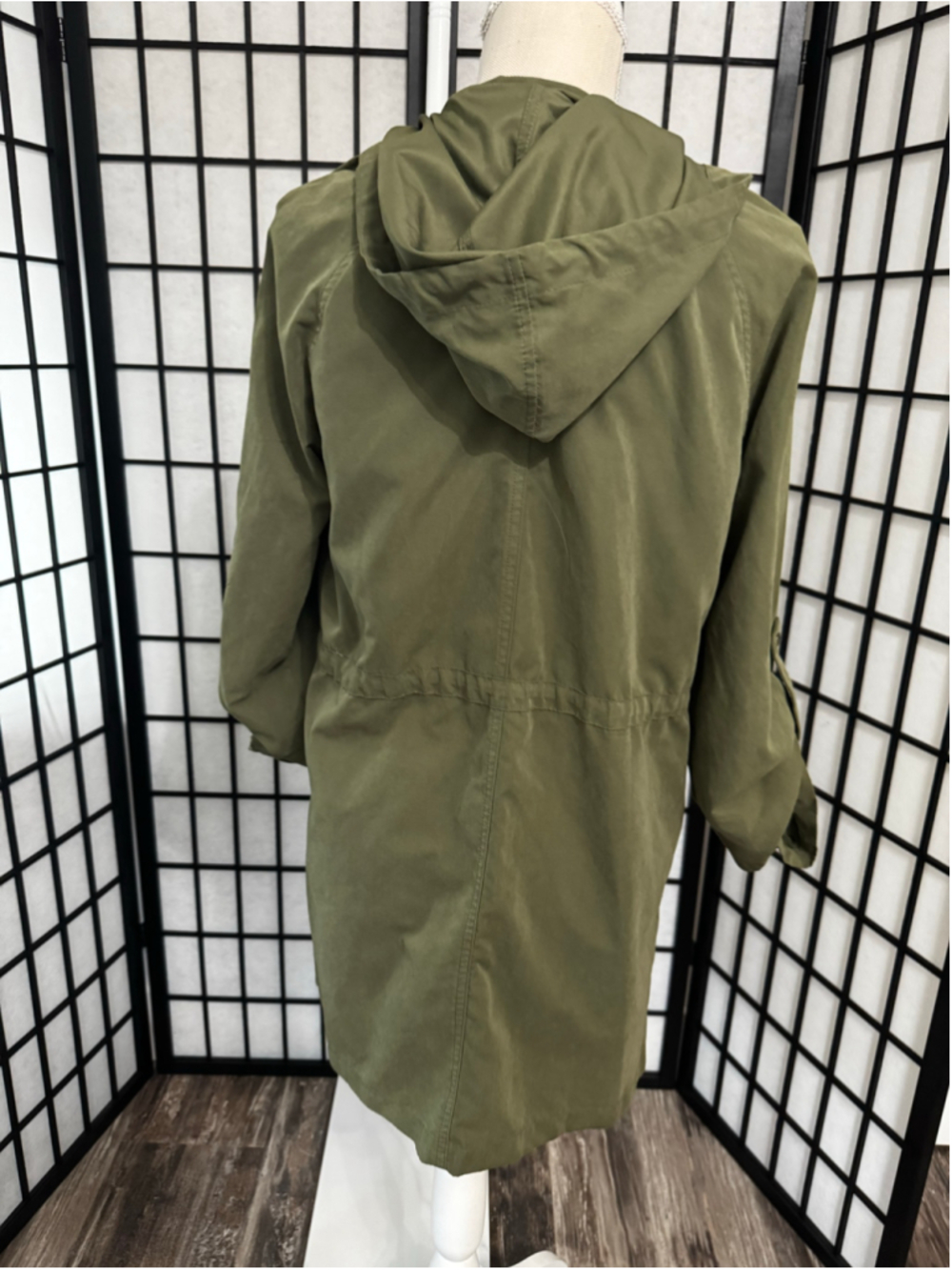 Women's Love Tree Utility Jacket Olive Green Size M - Picture 3 of 5
